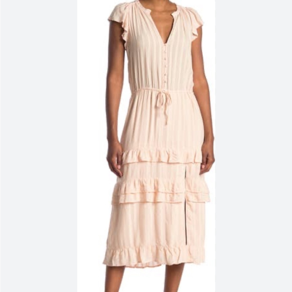 Elegant Peach Midi Dress